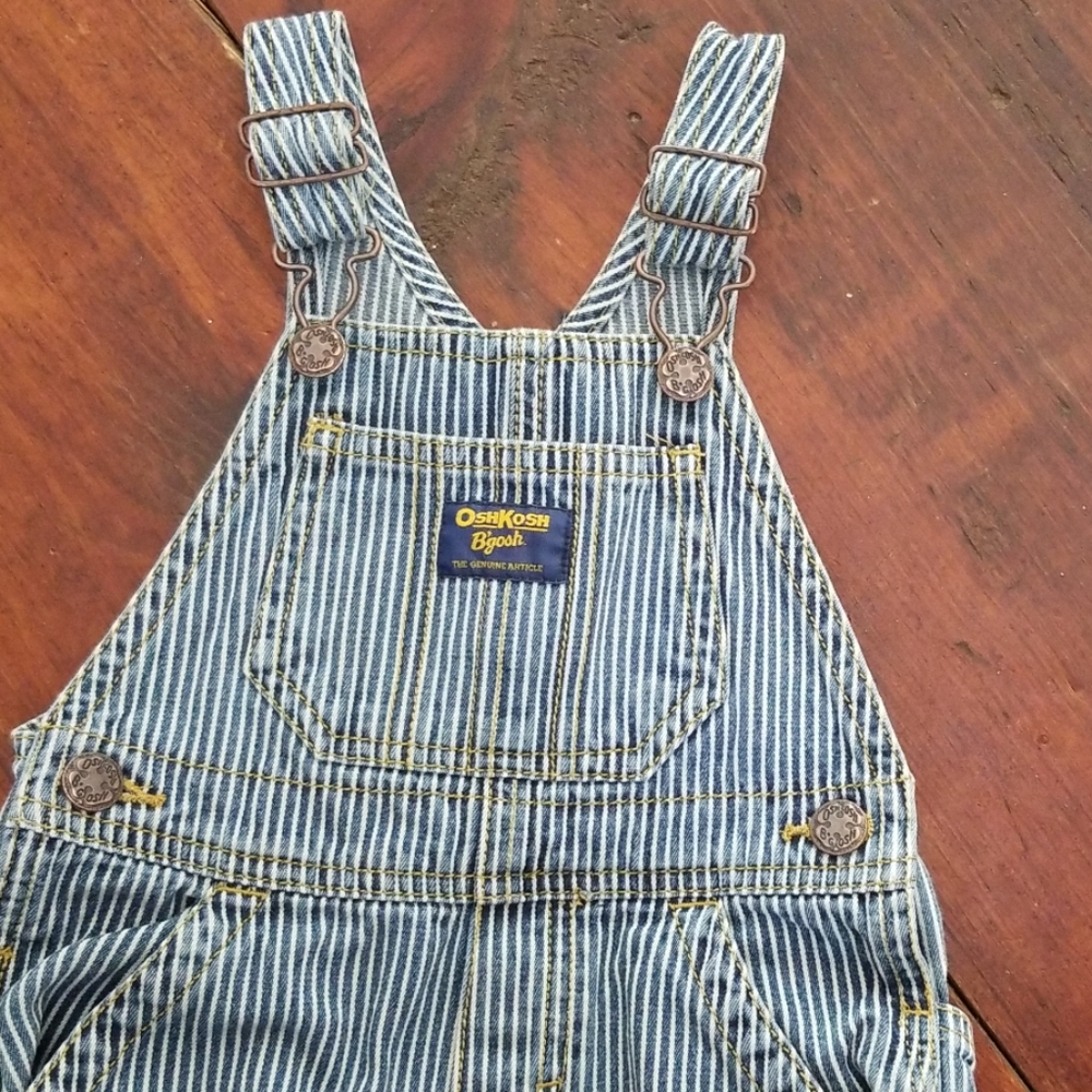 Oshkosh the gosh denim striped overalls 18 months